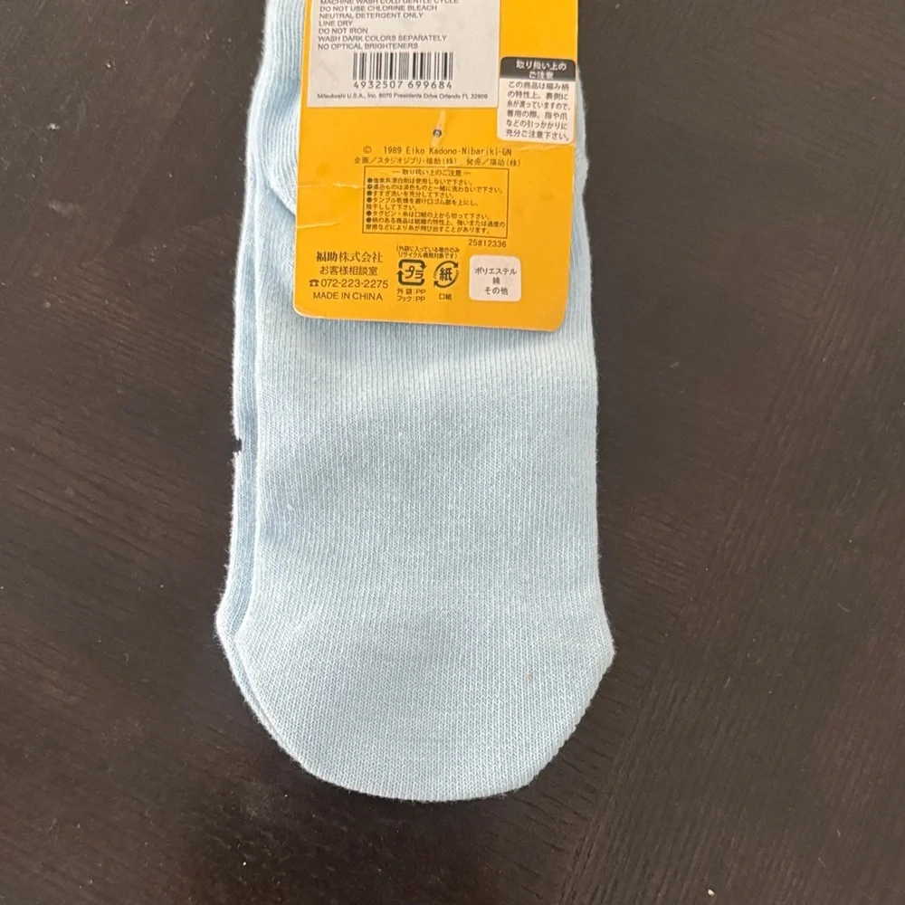 Kiki's Delivery Service Light Blue Cat Socks with Red Bow